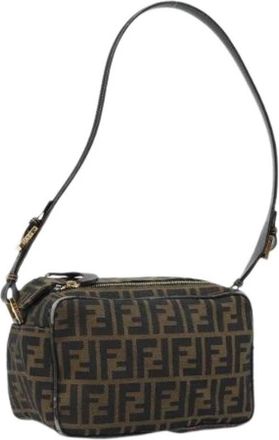 Fendi Pre-owned Vintage Zucca Canvas Schoudertas - Dames - Vintage Schoudertas - Bruin - ONE Size - Vintage