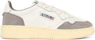 Autry Medalist Low White And Grey Leather Sneakers