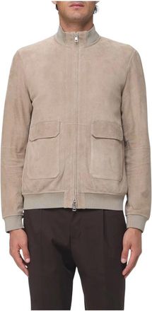 Duno Octane Leren Jas - Heren - Bomber jackets - Beige - L - Leer - Jassen