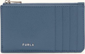 Furla Man Project Porta Carte Di Credito M Grigio Blu Pelle Di Vitello Testurizzata Milos Uomo