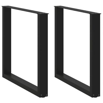 Berkfield Home Coffee Table Legs U-Shaped 2 pcs Black 80x(72-73) cm Steel