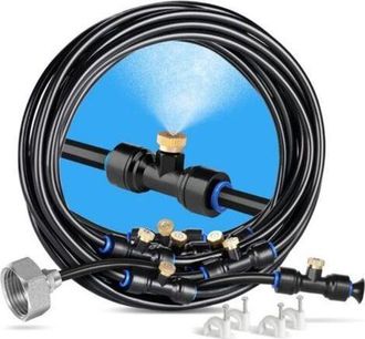 OEM Sistema De Nebulizaci&oacute;n - 15 M - Rampa + 21 Boquillas De Nebulizaci&oacute;n De Lat&oacute;n + Adaptador De Lat&oacute;n (1,9 Cm) - Sistema De Nebulizaci&oacute;n Exterior Para P