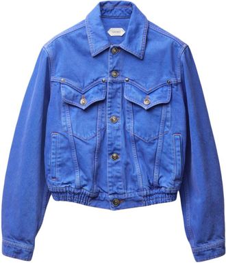 Versace Denim Blue Shirt Collar Jacket