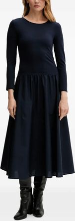 GANT Gesmockte midi-jurk met lange mouwen - Blauw