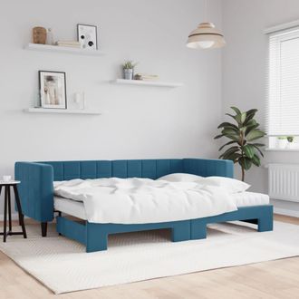 vidaXL Vidaxl - Sof&aacute; Cama Nido Con Colch&oacute;n Terciopelo Azul 80x200 Cm