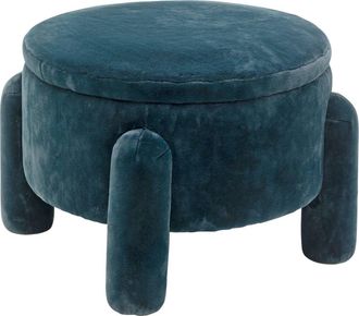 Kare Design Taburete almacenaje azul &oslash;54 cm de tela