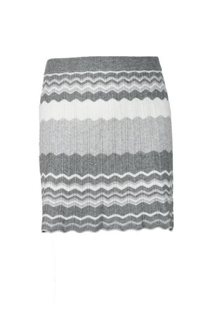 Rocco Ragni Knitted Mini Skirt with Horizontal Zigzag Stripes