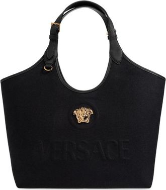 Versace Tassen, Dames, Zwart, ONE Size, Katoen, Bag Versace