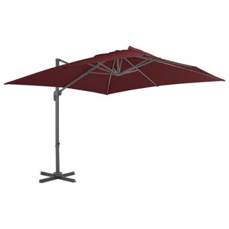 Berkfield Home Cantilever Umbrella with Aluminium Pole Bordeaux Red 400x300 cm