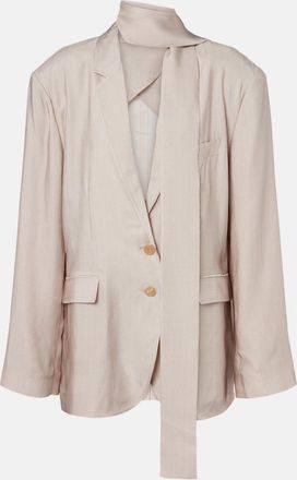 Acne Studios Checked scarf-detail blazer