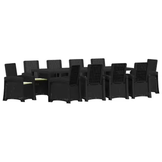 vidaXL Set Da Pranzo Per Giardino 11 Pz Antracite E Crema Pp Vidaxl