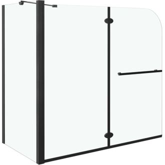 vidaXL Vidaxl - Mampara De Ducha Plegable Esg Negra 120x68x130 Cm