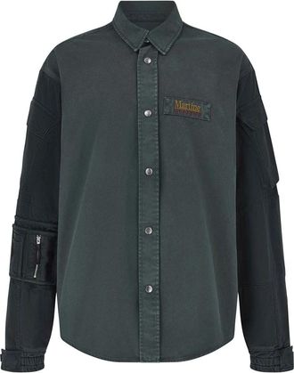 Martine Rose Heren, Overhemden, Groen, Maat: S Katoen