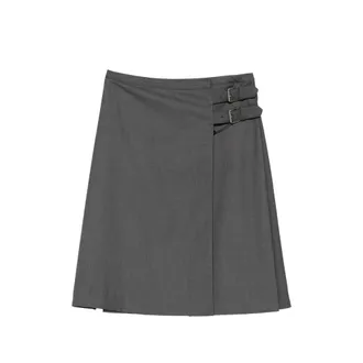 Dunst Buckle A-line Midi Skirt