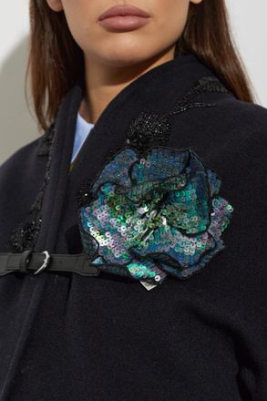 Forte_Forte Forte_forte Sequin Floral Brooch, Womens, Green