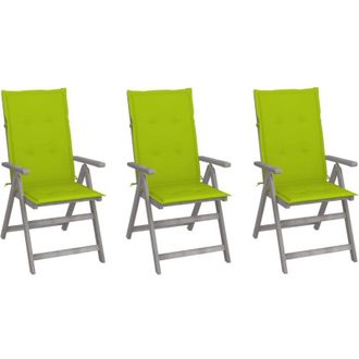 vidaXL Sillas Reclinables Jard&iacute;n Y Cojines 3 Uds Madera Maciza Acacia Vidaxl