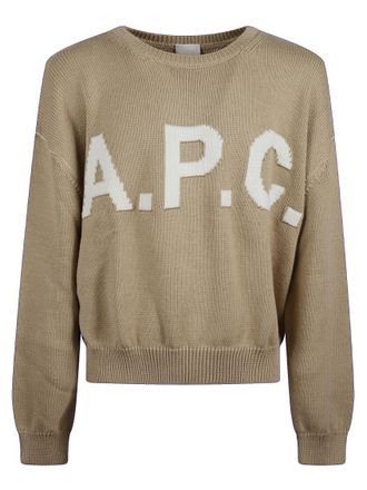 A.P.C. Beige Crew Neck Sweaters