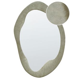 Beliani Beliani - Espejo De Pared Decorativo Terciopelo Estilo Moderno Color Verde Forma Irregular 59 X 90 Cm Lenax