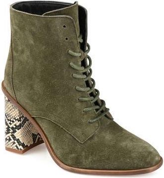 Journee Collection Journee Signature Edda Lace-Up Bootie in Olive at Nordstrom Rack, Size 6.5