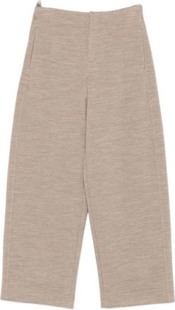 Max Mara Wide Leg Knit Pants - Dames - Wijde Broeken - Beige - L - Broeken