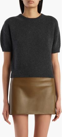 Khaite Golden Short Sleeve Cashmere Sweater in Charcoal at Nordstrom, Size X-Small