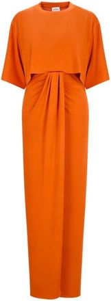 Andamane Anja Cut Out T-shirt Maxi Jurk - Dames - Maxi kleedjes - Oranje - L - Leer - Kleedjes