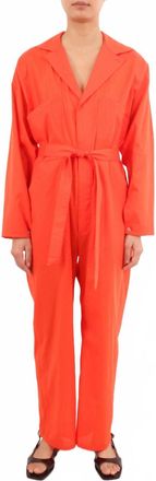 Rachel Comey Wessly Long Sleeve Jumpsuit In Coral