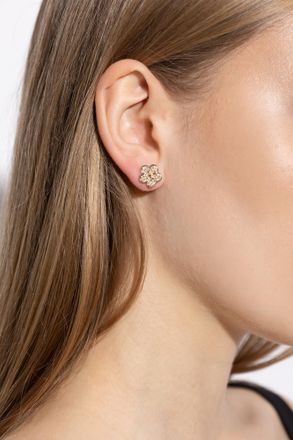 Tory Burch Earrings With Shimmering Crystals, Womens, Gold