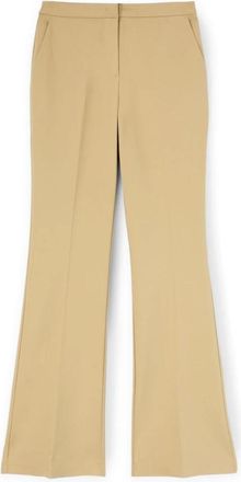 Motivi Flare-broek gemaakt van stevig materiaal - Dames - Wijde Broeken - Beige - 2XS - Katoen - Broeken