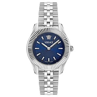 Versace Greca Time Diamant Armbandhorloge - Dames - Horloges - Grijs - ONE Size - Accessoires