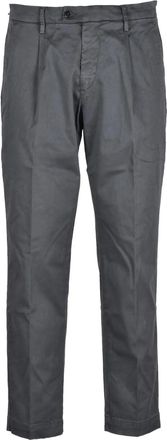 Bro-Ship Straight-Leg Grey Trousers with Mid-Rise Waist and Flexible Fit