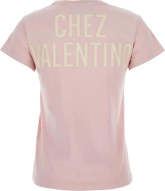 Valentino Womens Crew Neck T-Shirt Pink Cotton T-Shirts & Jerseys
