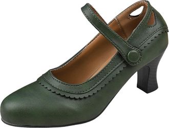 Generic Womens Modern Dance Shoes for Indoor Friendship Square and National Standard Dance Performance (Green, 5.5)