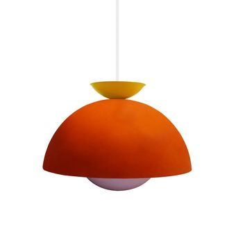 Tosel Suspensi&oacute;n metal Alt.110cm oro viejo,blanco ;Pantalla: naranja