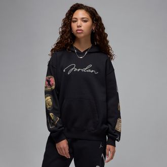 Nike Jordan Womens Jordan Brooklyn Fleece Pullover Hoodie in Black | HJ0202-010