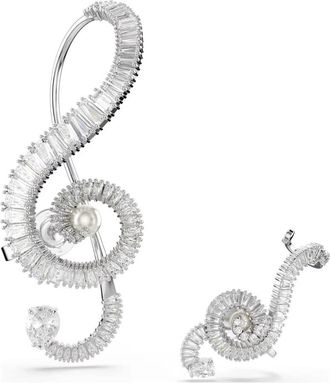 Swarovski Baguette-Cut Kristallen Clipoorbellen - Dames - Oorbellen - Grijs - ONE Size - Accessoires