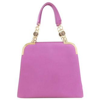 Bulgari Pink Purple Leather Tote Bag (Pre-Owned)