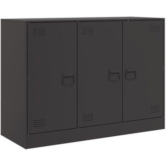 vidaXL Aparador De Acero Negro 99x39x73 Cm Vidaxl