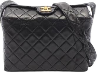 Chanel Pre-owned Matelasse Lamslederen Schoudertas - Dames - Vintage Schoudertas - Zwart - ONE Size - Leer - Vintage