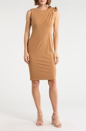 Calvin Klein Bow Sheath Dress in Luggage at Nordstrom Rack, Size 10