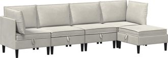 vidaXL Juego De Muebles De Sal&oacute;n 5 Uds. Crema Terciopelo Vidaxl