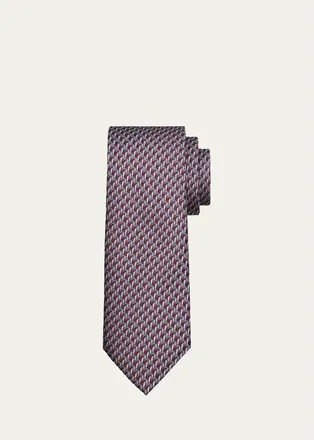 Brioni Mens Jacquard Silk Tie