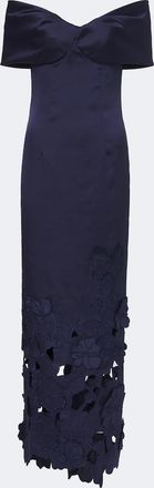Costarellos Norelle off-shoulder satin midi dress