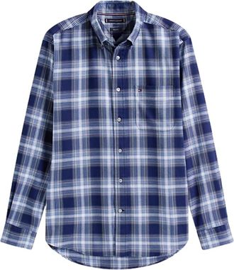 Tommy Hilfiger Overhemden, Heren, Blauw, XL, Soft Touch Blnd Checked RF Shirt