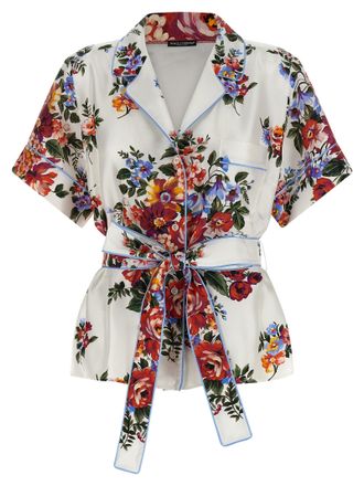 Dolce & Gabbana White Silk Womens Blouse
