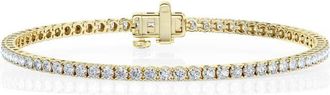 Grown Brilliance 4 Cttw Round Lab Grown Diamond Tennis Bracelet in 14K Yellow Gold-Plated over Sterling Silver, G Color SI Clarity