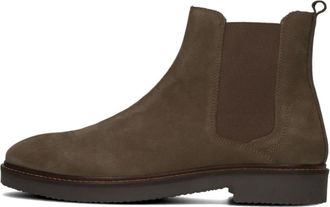 Mazzeltov Schoenen, Heren, Bruin, 44 EU, Leer, Taupe Nubuck Chelsea Laarzen