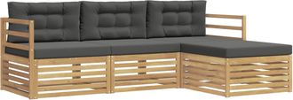 vidaXL Conjunto De Sof&aacute;s De Exterior 4 Uds. Blanco Y Antracita Vidaxl