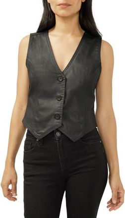 Silver Jeans Co Classic Coated Denim Vest in Black at Nordstrom, Size X-Small