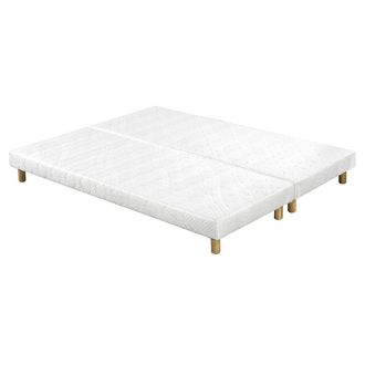 Miliboo Set De 2 Somieres Tapizados En Blanco Con Patas De Madera 90 &times; 200 Cm Jami